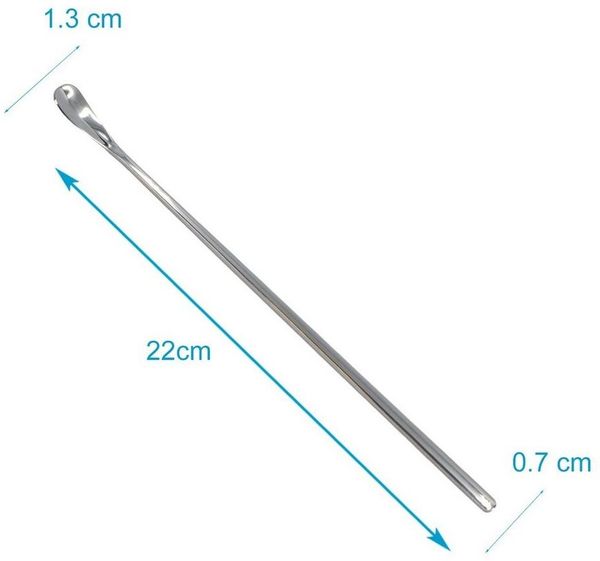 Intirilife Latte-Macchiato-Löffel (6 Stück), Latte Macchiato Kaffee Löffel Edelstahl Silber 22 cm (6er Set)