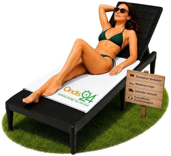 ONDIS24 Gartenliege Sonnenliege Sirolo anthrazit Rattanoptik aus UV-beständigem Kunststoff, 1 St, 60 x 186 x 29 cm mit verstellbarer Rückenlehne für Terrasse & Pool