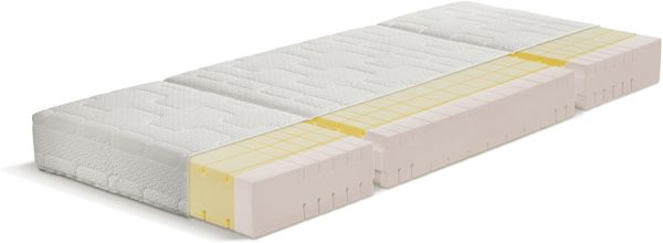 Betten-ABC Senioren- und Pflegebett Matratze 7-Zonen-Würfelschnitt, 3-teilig, bis Härtegrad H5, Größe: 100 x 210 cm, Härtegrad: H2