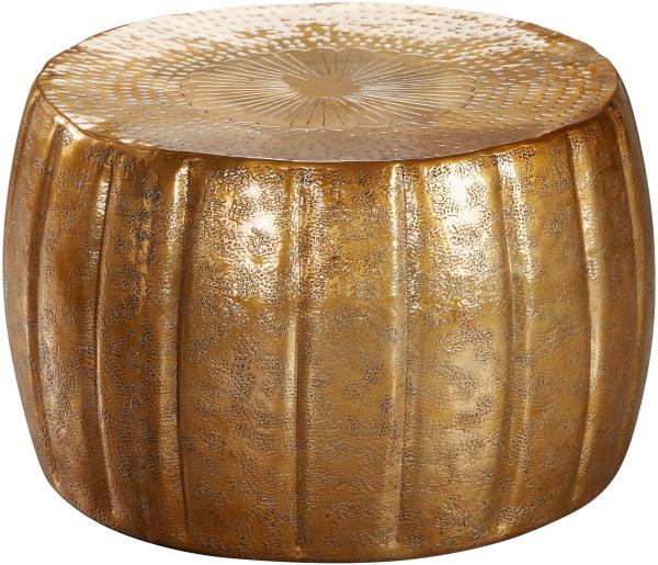 Wohnling Couchtisch JAMALI 60 x 60 x 36 cm Aluminium Beistelltisch orientalisch rund, Gold