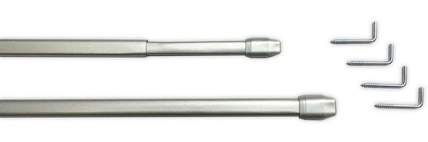indeko Scheibenstange Scheibenstange ausziehbar 1-läufig, 2 Stück, Ø 11 mm, 1-läufig, ausziehbar, verschraubt, Eisen
