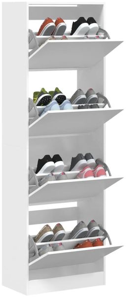 vidaXL Schuhschrank mit 4 Klappen Weiß 60x34x187,5 cm 3214371 Bild 4