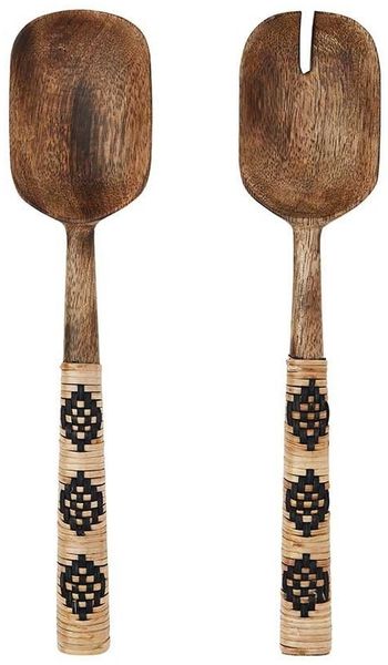 Madam Stoltz Salatbesteck Salatbesteck Mangoholz 26 cm