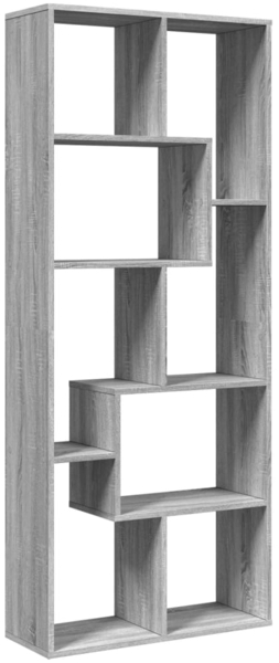 vidaXL Raumteiler-Bücherregal Grau Sonoma 67x25x161,5 cm Holzwerkstoff 858080 Bild 1