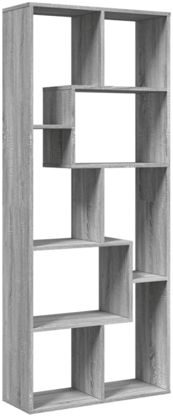vidaXL Raumteiler-Bücherregal Grau Sonoma 67x25x161,5 cm Holzwerkstoff 858080 Bild 6