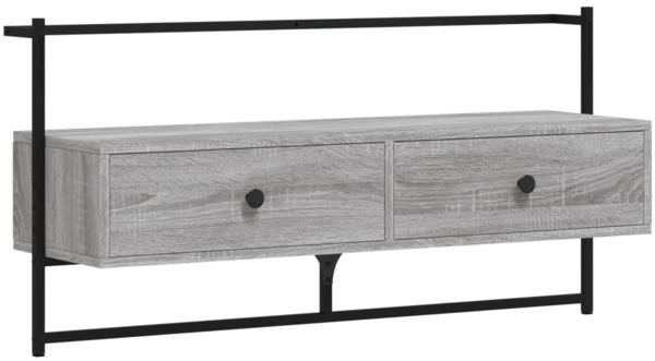vidaXL TV-Wandschrank Grau Sonoma 100,5x30x51 cm Holzwerkstoff 833461