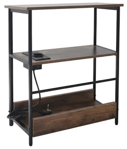 Relaxdays Beistelltisch mit Steckdose & USB Ports