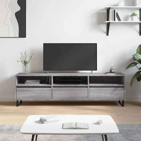 vidaXL TV-Schrank Grau Sonoma 150x30x44,5 cm Holzwerkstoff 831306