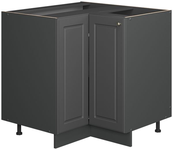 Eckunterschrank Fame-Line Anthrazit-Gold Landhaus 80.5 cm ohne Arbeitsplatte Vicco