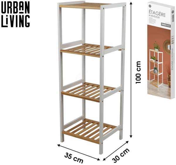 Urban Living 4-Etagen Regal Standregal 35 x 30 x H100cm 31375