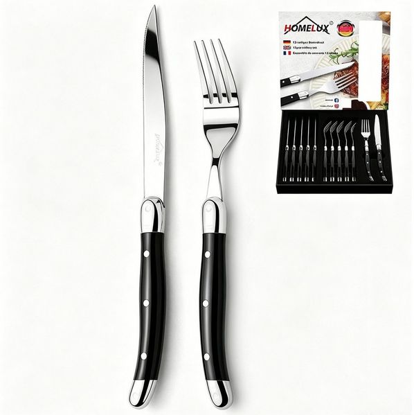 HOMELUX Besteck-Set Besteck set für 6 Personen,12-tlg Edelstahl Besteckset,Cutlery Set (12-tlg), Edelstahl,Spiegelpoliert