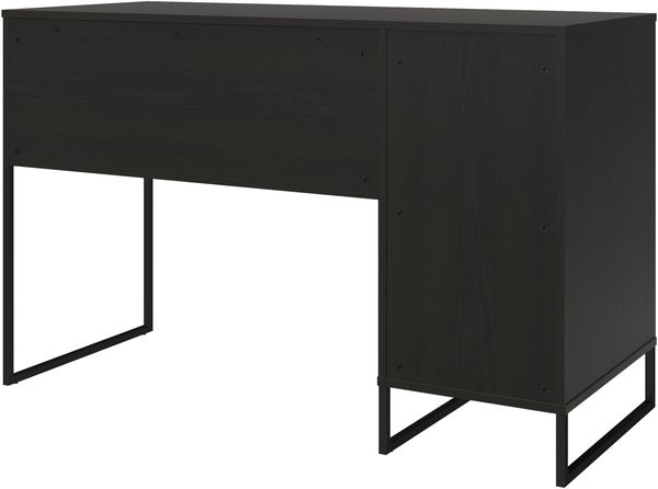 Schreibtisch >Bernhard< in Schwarz, MDF/Metall - 121x76x50cm (BxHxT) Bild 4