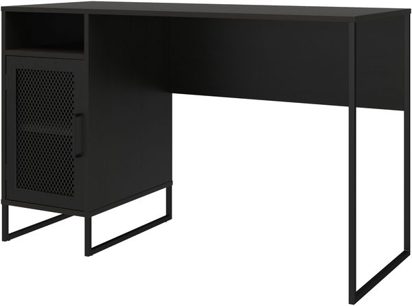 Schreibtisch >Bernhard< in Schwarz, MDF/Metall - 121x76x50cm (BxHxT) Bild 5