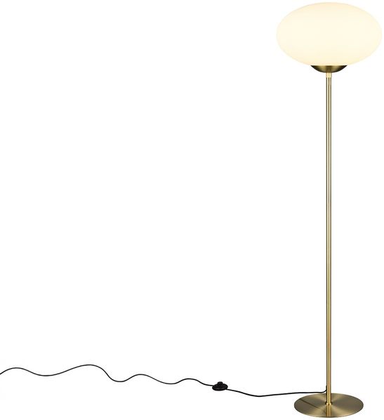 Retro LED Stehleuchte Messing mit Glaskugel Lampenschirm, Höhe 150cm Bild 2