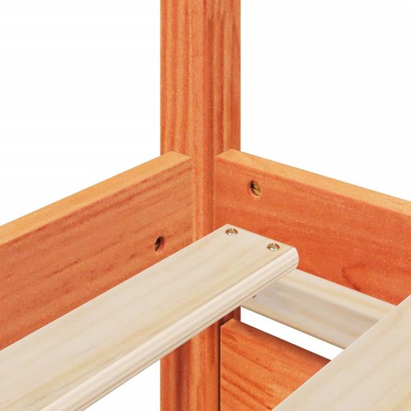 vidaXL Massivholzbett ohne Matratze Wachsbraun 200x200 Kiefernholz 3282338 Bild 8