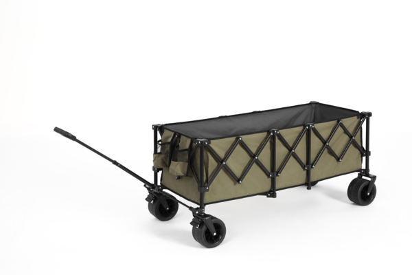 Faltbarer Bollerwagen 136×54×60 cm Armeegrün, XXL Handwagen mit 300 L Volumen, Stahlrahmen & automatischem Griff Bild 7