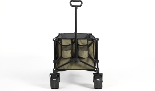 Faltbarer Bollerwagen 136×54×60 cm Armeegrün, XXL Handwagen mit 300 L Volumen, Stahlrahmen & automatischem Griff Bild 4