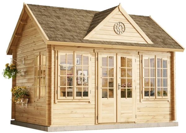 Alpholz Holz Gartenhaus Clockhouse 44 | Natur | 340x440x340 cm Bild 6