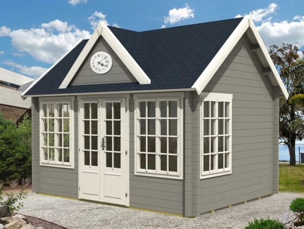 Alpholz Holz Gartenhaus Clockhouse 44 | Natur | 340x440x340 cm Bild 5