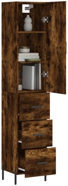 vidaXL Highboard Räuchereiche 34,5x34x180 cm Holzwerkstoff 3198862 Bild 9