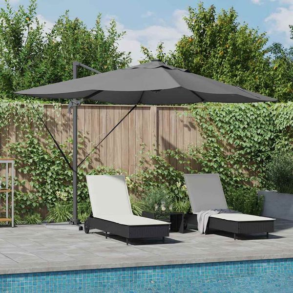 vidaXL Sonnenschirm mit LED-Lichtleisten Anthrazit 352 x 251 x 265 cm 42003329