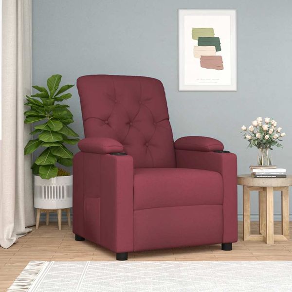 vidaXL Relaxsessel Weinrot Stoff 339105