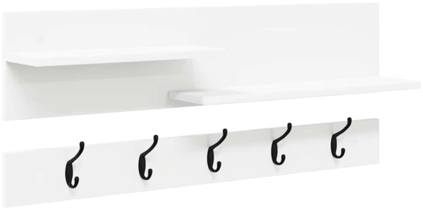 vidaXL Wandmontierter Kleiderständer mit Regal Weiß 90 x 15 x 36 cm 874419 Bild 1