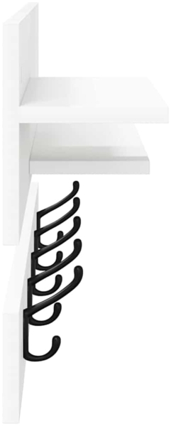 vidaXL Wandmontierter Kleiderständer mit Regal Weiß 90 x 15 x 36 cm 874419 Bild 5