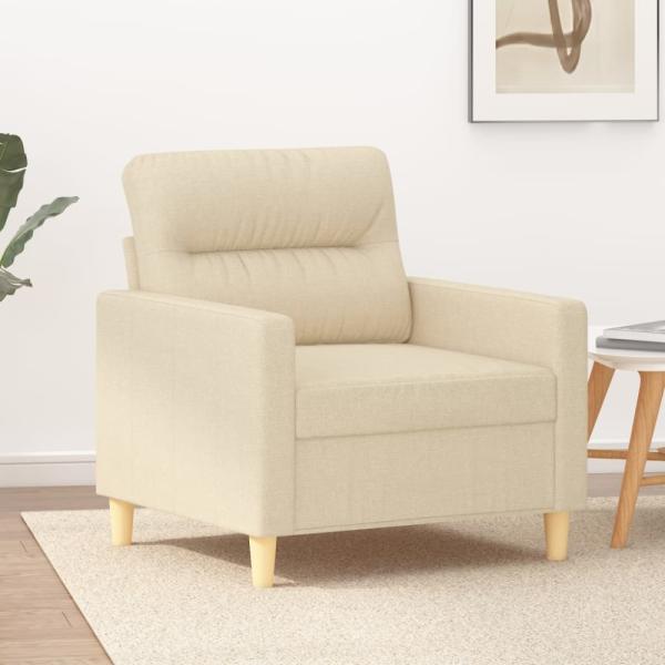 vidaXL 3-Sitzer-Sofa Braun 180 cm Stoff, Creme, 78 cm x 80 cm