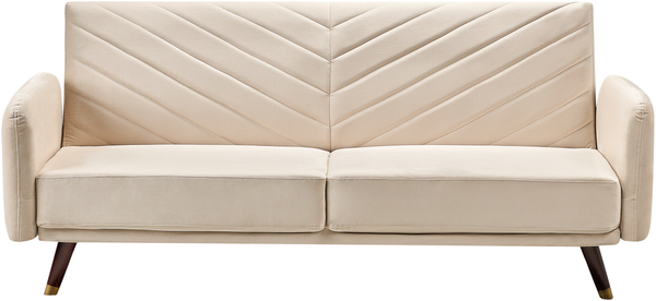 Schlafsofa 3-Sitzer Samtstoff beige SENJA