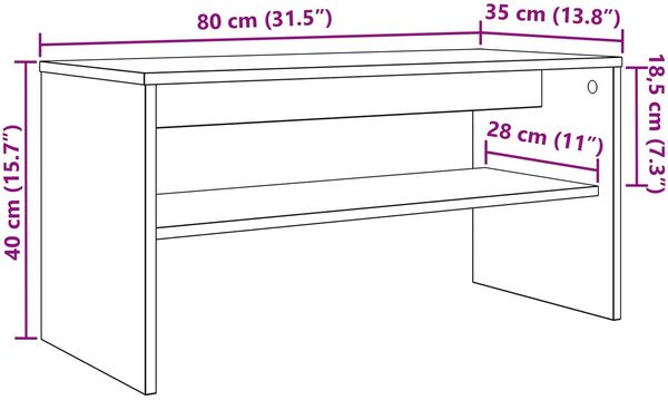 vidaXL TV-Schränk Beton Grau 80 x 35 x 40 cm Holzwerkstoff 8000303 Bild 10