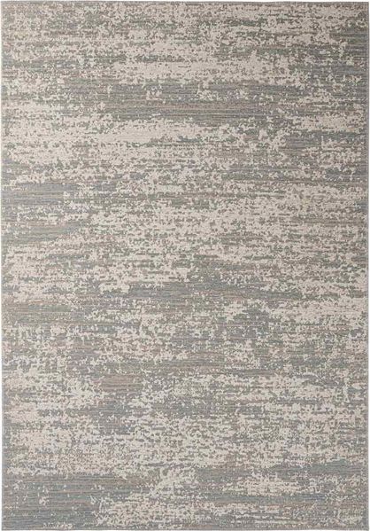 Teppich Valsi aus Stoff, modernes Design aus Jute und recyceltem Polyester, hellblau/creme, 160x230 cm