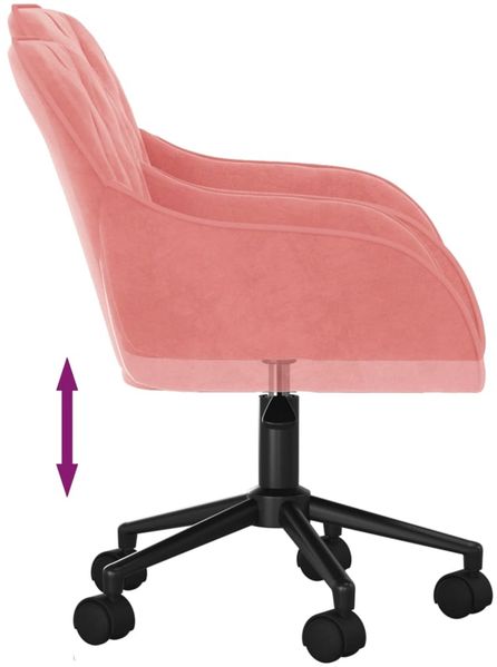vidaXL Bürostuhl Drehbar Rosa Samt, 78 x 61 x 56 cm Bild 6