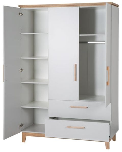 roba Kinderzimmerset 'Caro' 3-teilig - Bett 70 x 140 - Kleiderschrank 3-türig - Lichtgrau / Goldeiche Bild 11