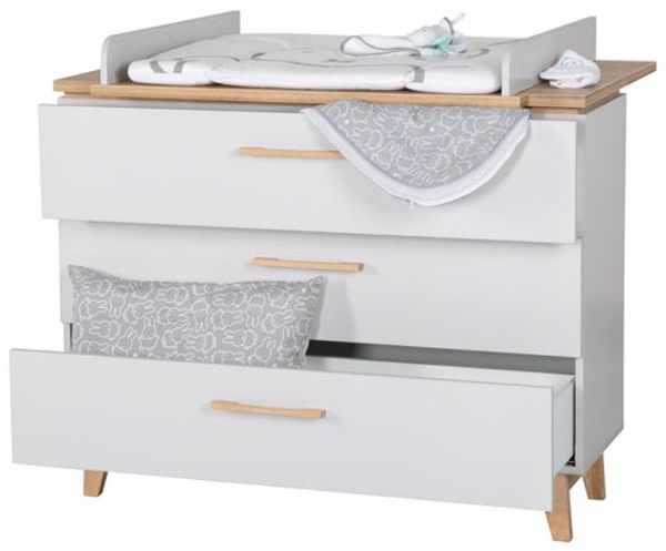 roba Kinderzimmerset 'Caro' 3-teilig - Bett 70 x 140 - Kleiderschrank 3-türig - Lichtgrau / Goldeiche Bild 14