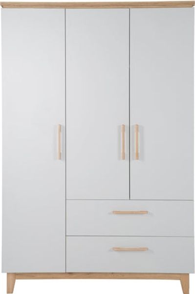 roba Kinderzimmerset 'Caro' 3-teilig - Bett 70 x 140 - Kleiderschrank 3-türig - Lichtgrau / Goldeiche Bild 8
