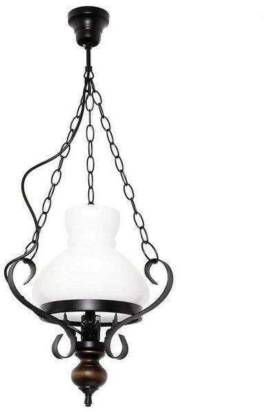 Licht-Erlebnisse Pendelleuchte PETRONEL, ohne Leuchtmittel, Hängeleuchte Glas Metall Holz Landhausstil Esstisch Lampe