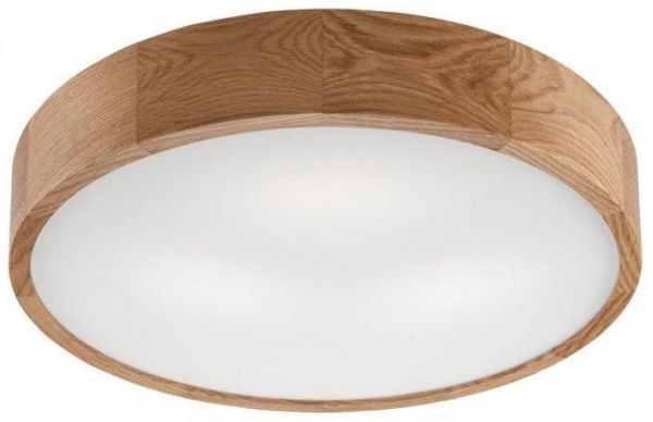 Lamkur Deckenleuchte Holz Eiche Plafond LED 3-Punkt rund 47cm