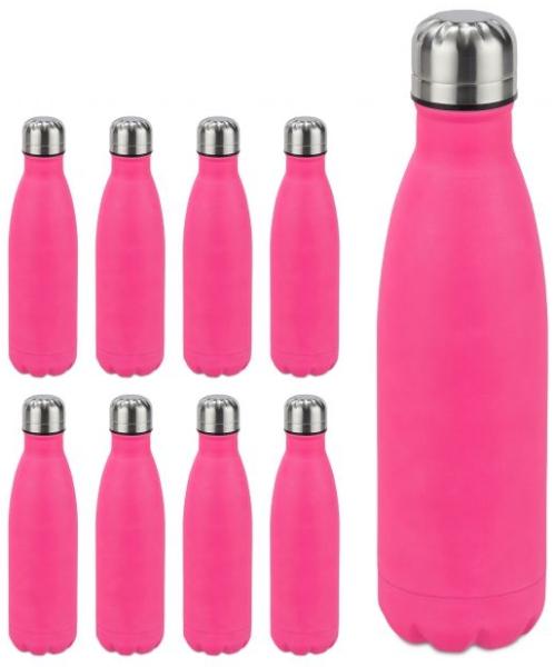 9 x Trinkflasche Edelstahl pink