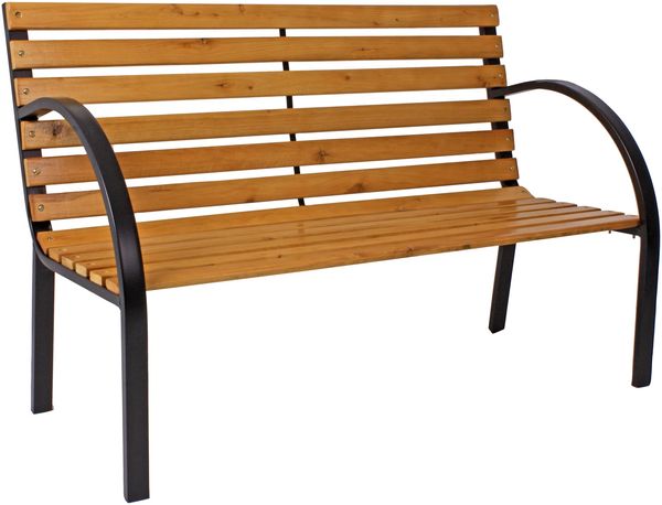 Parkbank TOM - 122cm Breit, Tanne, Natur | Gartenbank Wetterfest Terrassenbank Sitzbank Outdoor