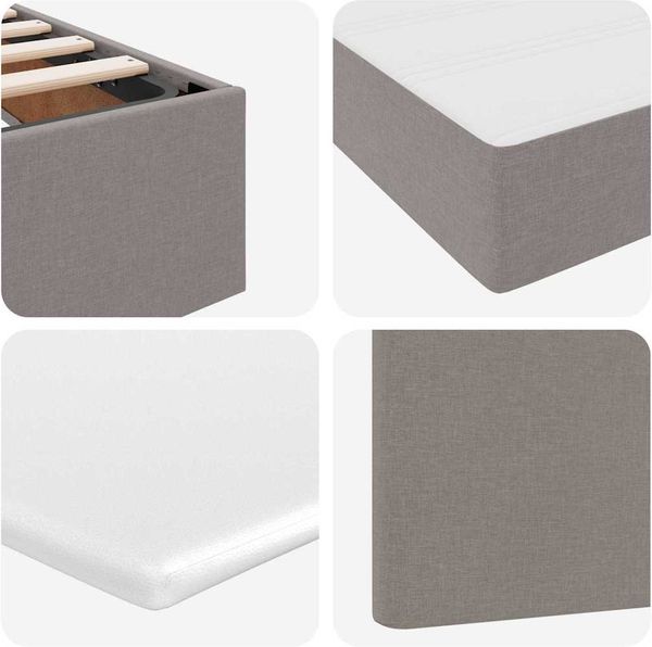 vidaXL Aufbewahrungsbett mit Matratze Taupe 180 x 200 cm Stoff 3371736 Bild 11
