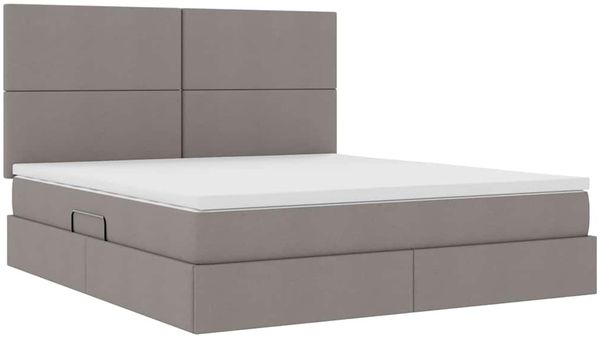 vidaXL Aufbewahrungsbett mit Matratze Taupe 180 x 200 cm Stoff 3371736 Bild 4