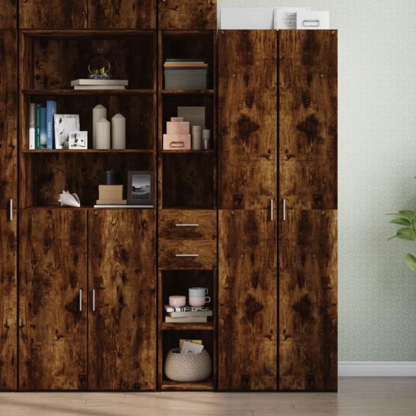 vidaXL Highboard Räuchereiche 30x42,5x185 cm Holzwerkstoff 846240