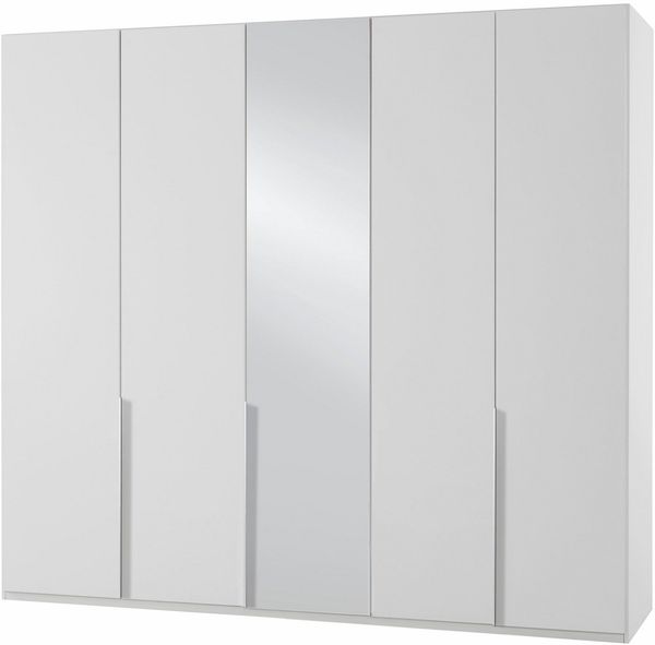 Schlafzimmerschrank New York Kleiderschrank 225 x 58 x 208 cm weiß 5-türig Spiegel