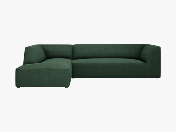 Micadoni 4-Sitzer Modular Sofa Ruby Links Strukturierter Stoff Ottawa Grün
