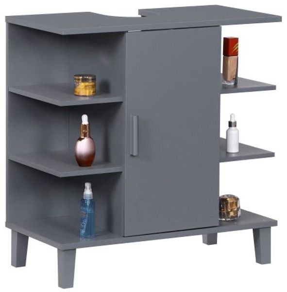 Relaxdays Waschbeckenunterschrank Tür & Ablagen