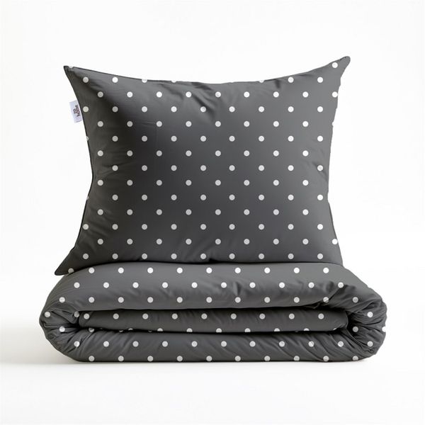 Zo! Home Cotton Bettwäsche 155x220 Punta di Cotone Pewter Grey Punkte anthrazit