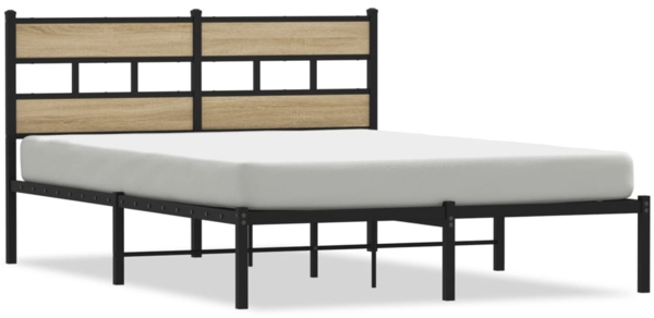 vidaXL Metallbett ohne Matratze Sonoma-Eiche 140x200 cm 4017103