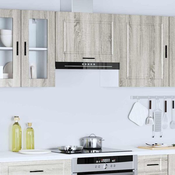 Küchen-Hängeschrank, Wandschrank Porto Grau Sonoma Holzwerkstoff