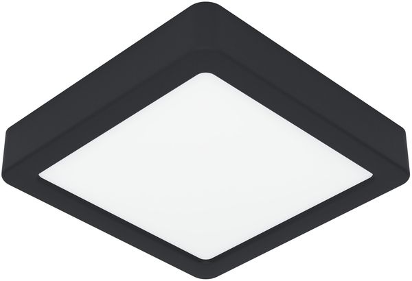 EGLO LED Deckenleuchte Fueva 6, quadratische Deckenlampe, Aufbaulampe aus Kunststoff in Schwarz und Weiß, Deckenbeleuchtung warmweiß-kaltweiß, 15x15 cm